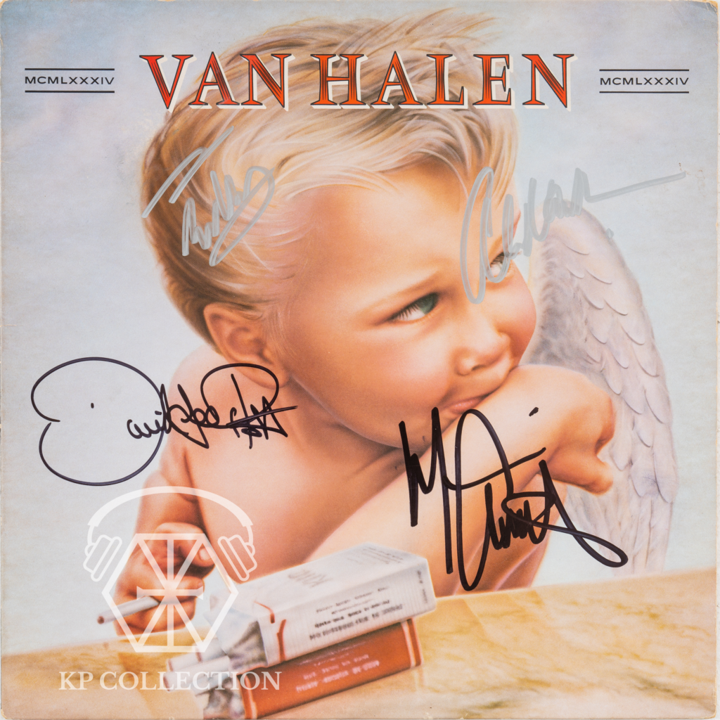 Van Halen 1984, signed by Eddie Van Halen, Alex Van Halen, David Lee Roth, and Michael Anthony